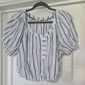 Anthropologie Pilcro Puff Sleeve Blouse, SZ Large